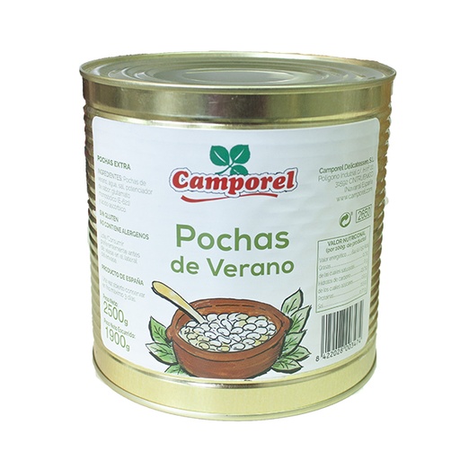 Pochas Extra Cocida 3 kg  Camporel Lata